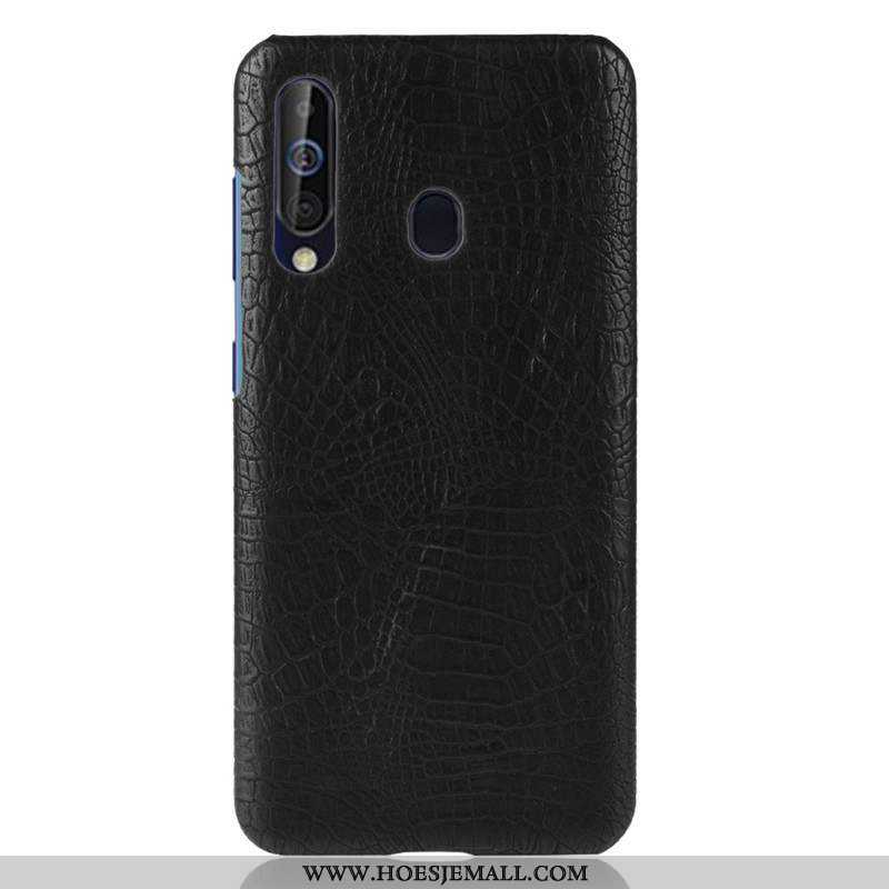 Hoes Samsung Galaxy A60 Leren Hoesje Persoonlijk Ster Patroon Rood Anti-fall