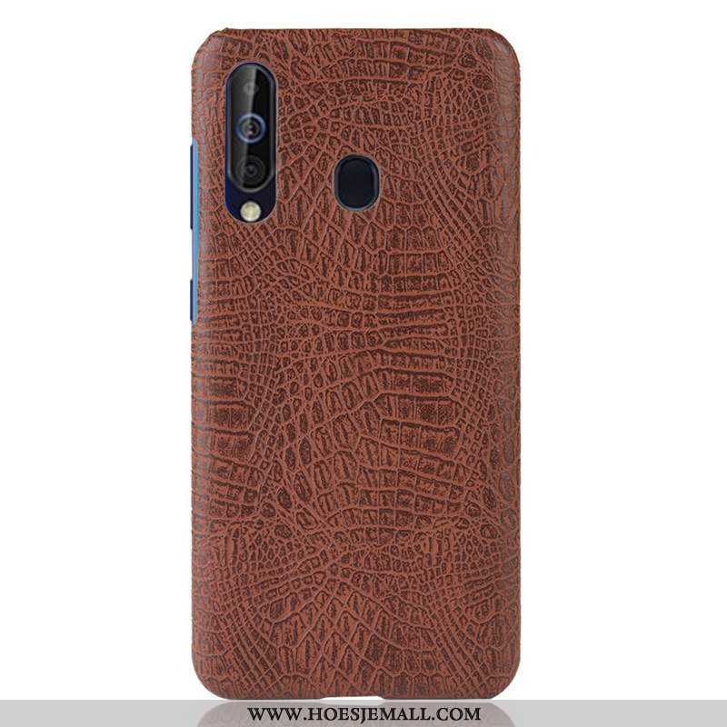 Hoes Samsung Galaxy A60 Leren Hoesje Persoonlijk Ster Patroon Rood Anti-fall