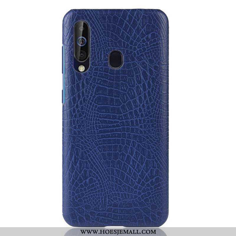 Hoes Samsung Galaxy A60 Leren Hoesje Persoonlijk Ster Patroon Rood Anti-fall