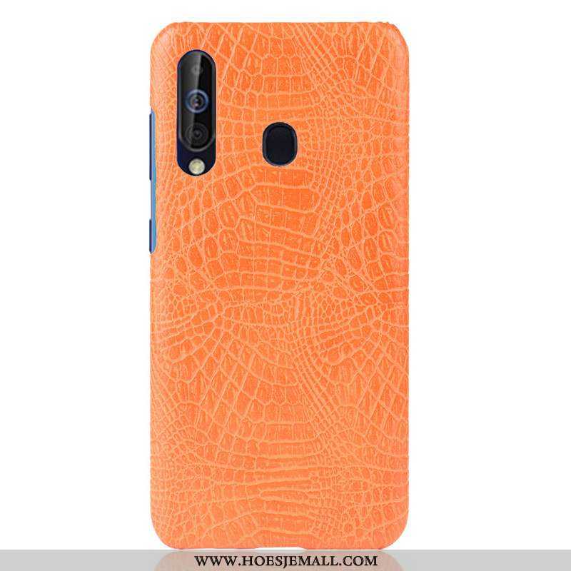 Hoes Samsung Galaxy A60 Leren Hoesje Persoonlijk Ster Patroon Rood Anti-fall