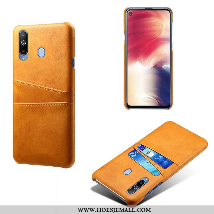 Hoesje Samsung Galaxy A60 Patroon Leren Ster Achterklep Mini Koe Geel