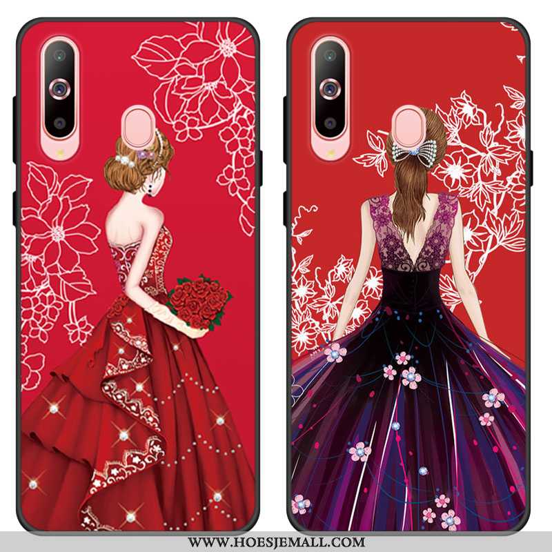 Hoesje Samsung Galaxy A60 Bescherming Zacht Mobiele Telefoon Ster Anti-fall Hoes Vers Rood