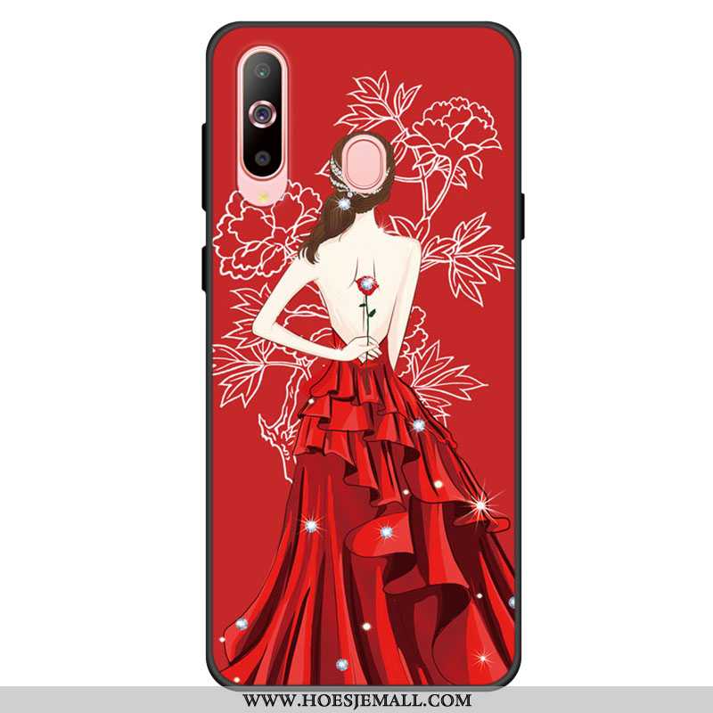 Hoesje Samsung Galaxy A60 Bescherming Zacht Mobiele Telefoon Ster Anti-fall Hoes Vers Rood