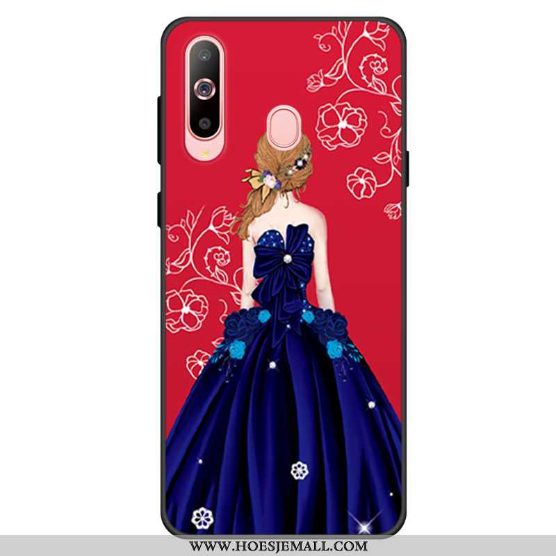 Hoesje Samsung Galaxy A60 Bescherming Zacht Mobiele Telefoon Ster Anti-fall Hoes Vers Rood