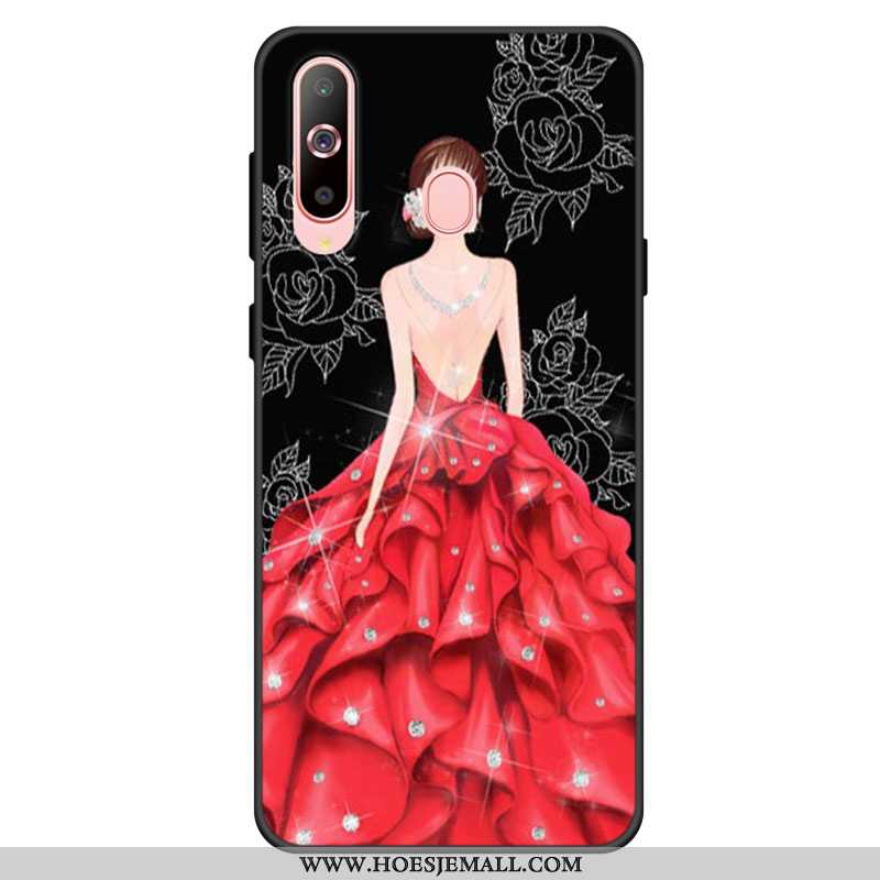 Hoesje Samsung Galaxy A60 Bescherming Zacht Mobiele Telefoon Ster Anti-fall Hoes Vers Rood