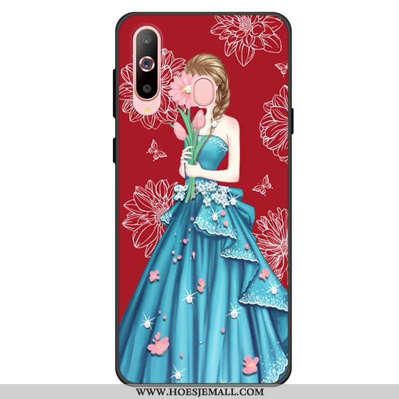 Hoesje Samsung Galaxy A60 Bescherming Zacht Mobiele Telefoon Ster Anti-fall Hoes Vers Rood