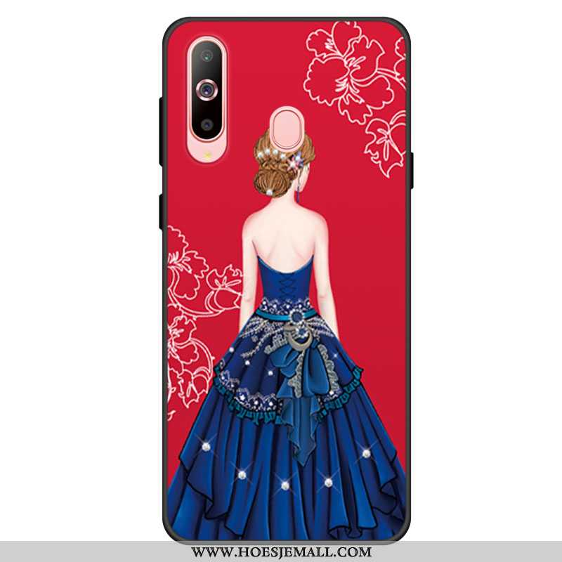 Hoesje Samsung Galaxy A60 Bescherming Zacht Mobiele Telefoon Ster Anti-fall Hoes Vers Rood