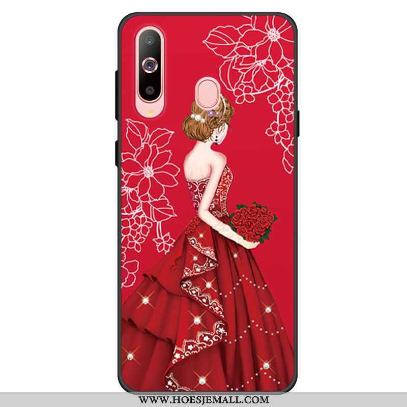 Hoesje Samsung Galaxy A60 Bescherming Zacht Mobiele Telefoon Ster Anti-fall Hoes Vers Rood