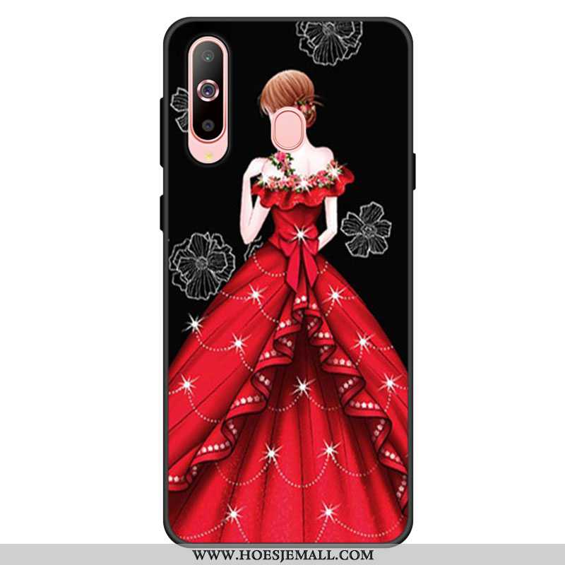 Hoesje Samsung Galaxy A60 Bescherming Zacht Mobiele Telefoon Ster Anti-fall Hoes Vers Rood