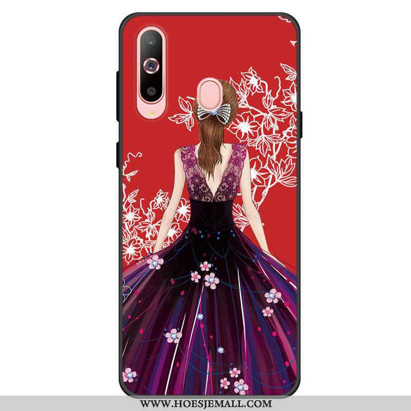 Hoesje Samsung Galaxy A60 Bescherming Zacht Mobiele Telefoon Ster Anti-fall Hoes Vers Rood