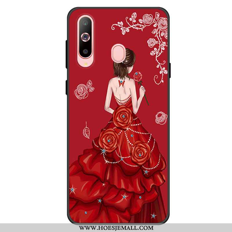 Hoesje Samsung Galaxy A60 Bescherming Zacht Mobiele Telefoon Ster Anti-fall Hoes Vers Rood