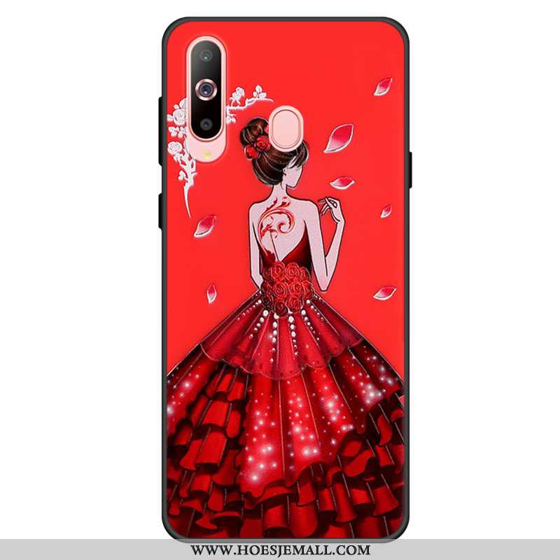 Hoesje Samsung Galaxy A60 Bescherming Zacht Mobiele Telefoon Ster Anti-fall Hoes Vers Rood