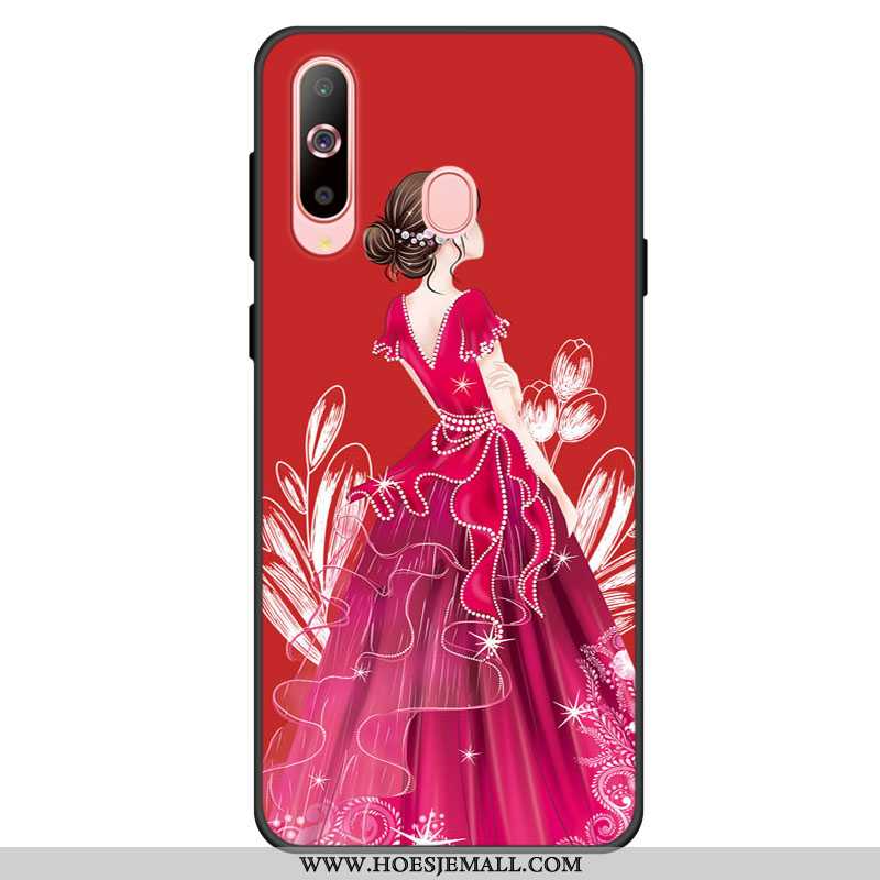 Hoesje Samsung Galaxy A60 Bescherming Zacht Mobiele Telefoon Ster Anti-fall Hoes Vers Rood