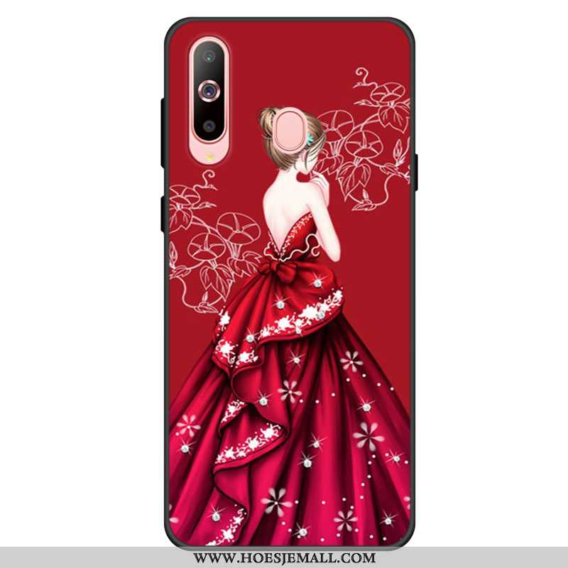 Hoesje Samsung Galaxy A60 Bescherming Zacht Mobiele Telefoon Ster Anti-fall Hoes Vers Rood