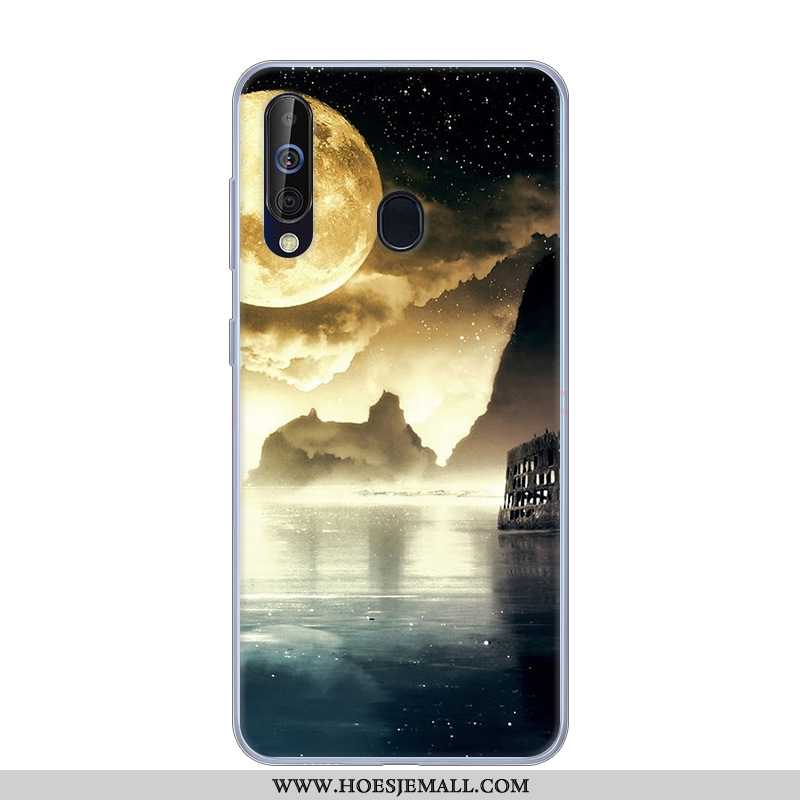 Hoes Samsung Galaxy A60 Siliconen Bescherming Spotprent Anti-fall Zacht Zwart Ster Zwarte