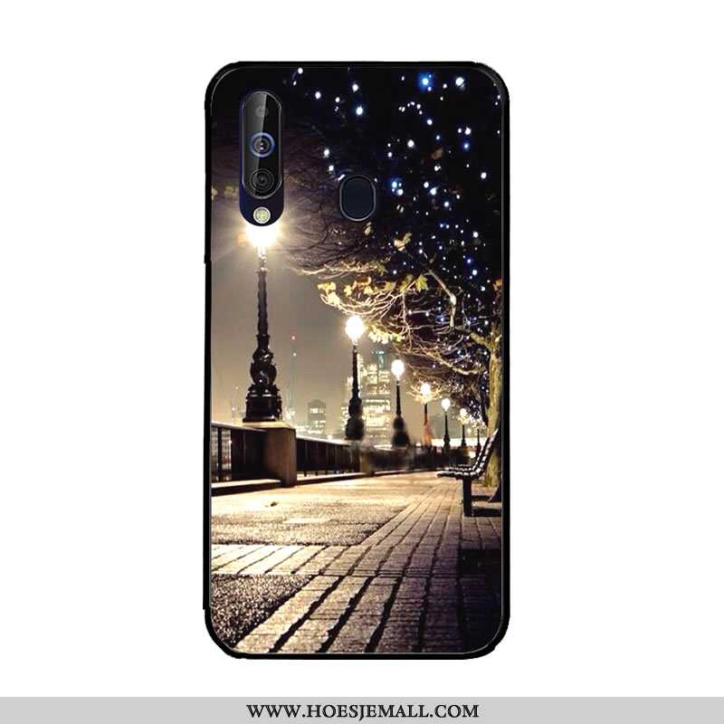 Hoes Samsung Galaxy A60 Bescherming Zacht Ster Hoesje Mobiele Telefoon Kleur Pas Donkerblauwe