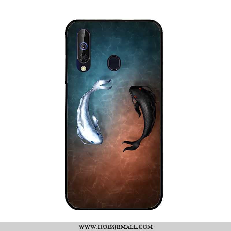 Hoes Samsung Galaxy A60 Bescherming Zacht Ster Hoesje Mobiele Telefoon Kleur Pas Donkerblauwe