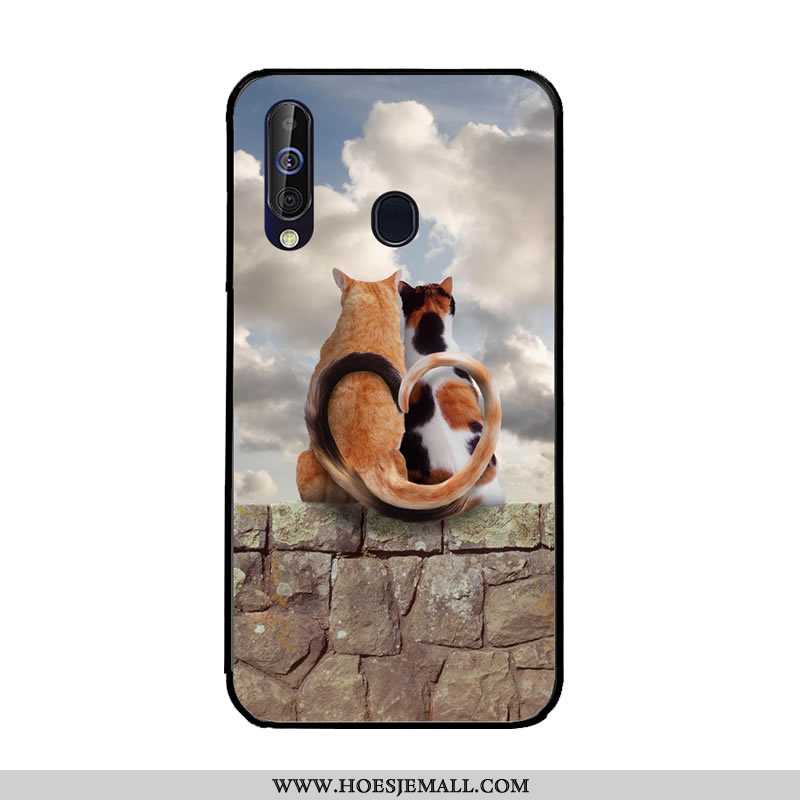 Hoes Samsung Galaxy A60 Bescherming Zacht Ster Hoesje Mobiele Telefoon Kleur Pas Donkerblauwe