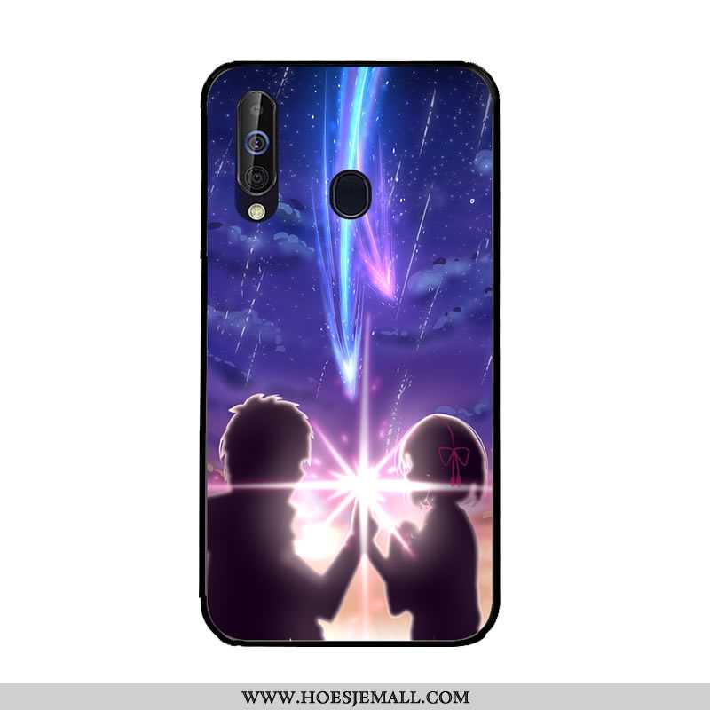 Hoes Samsung Galaxy A60 Bescherming Zacht Ster Hoesje Mobiele Telefoon Kleur Pas Donkerblauwe