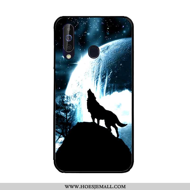 Hoes Samsung Galaxy A60 Bescherming Zacht Ster Hoesje Mobiele Telefoon Kleur Pas Donkerblauwe