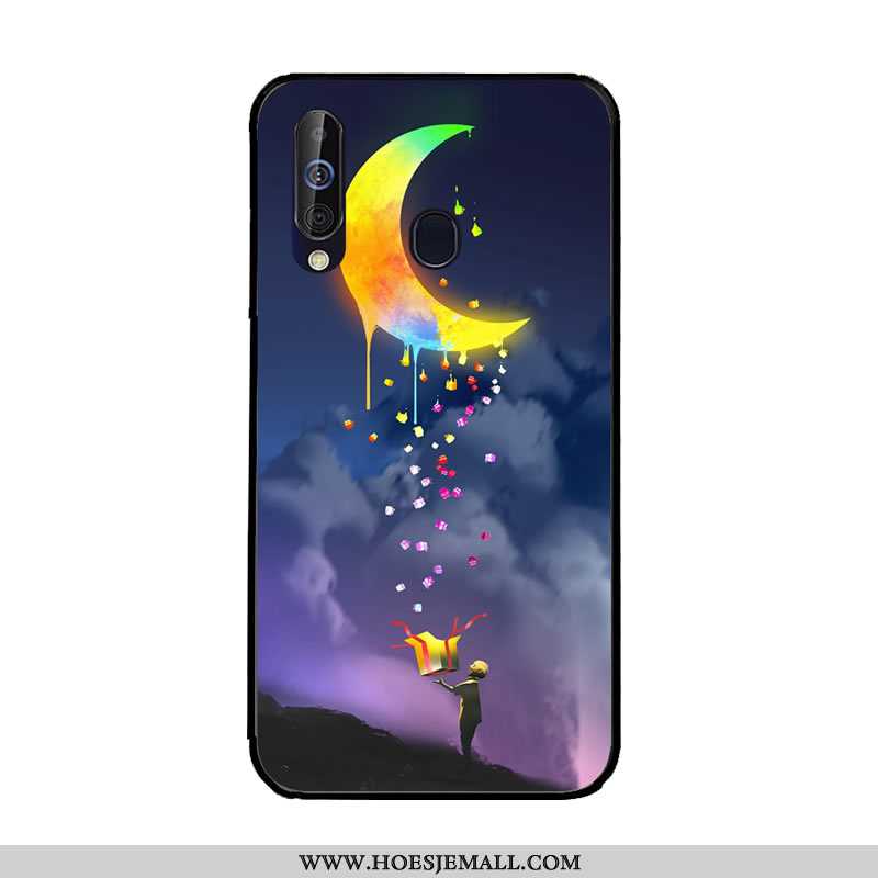 Hoes Samsung Galaxy A60 Bescherming Zacht Ster Hoesje Mobiele Telefoon Kleur Pas Donkerblauwe