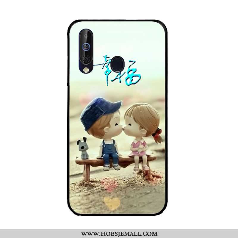 Hoes Samsung Galaxy A60 Bescherming Zacht Ster Hoesje Mobiele Telefoon Kleur Pas Donkerblauwe