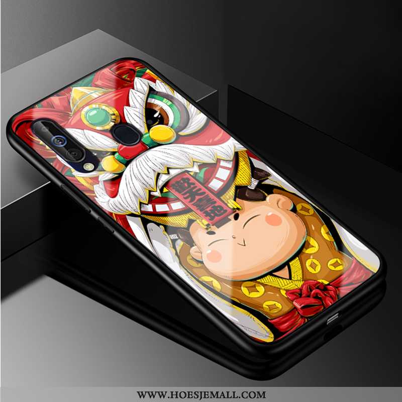 Hoes Samsung Galaxy A60 Zacht Siliconen Rood All Inclusive Chinese Stijl Anti-fall