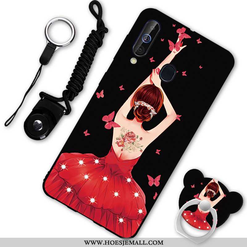 Hoes Samsung Galaxy A60 Zacht Mobiele Telefoon Hoesje Anti-fall Rood Ster