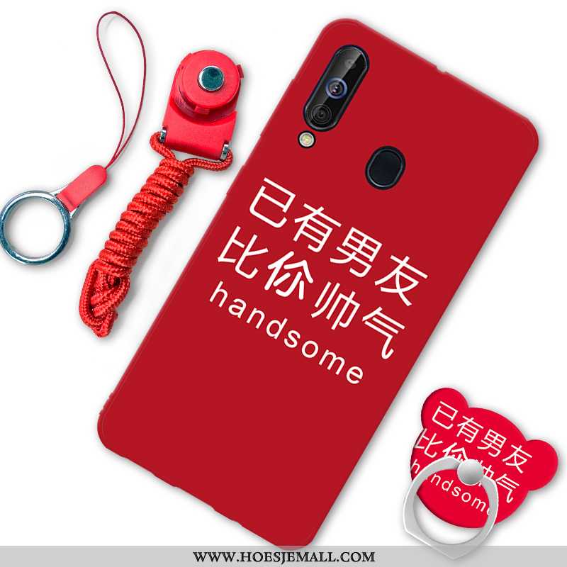 Hoes Samsung Galaxy A60 Zacht Mobiele Telefoon Hoesje Anti-fall Rood Ster