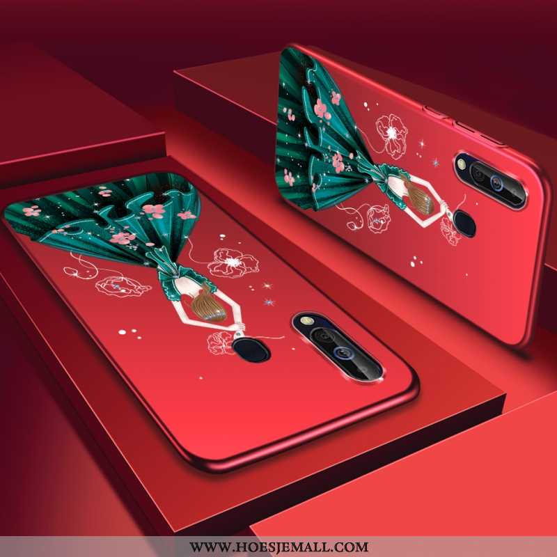 Hoes Samsung Galaxy A60 Bescherming Mode Rood Mobiele Telefoon Hoesje Plastic