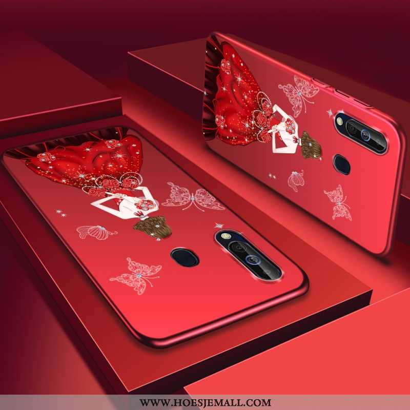 Hoes Samsung Galaxy A60 Bescherming Mode Rood Mobiele Telefoon Hoesje Plastic