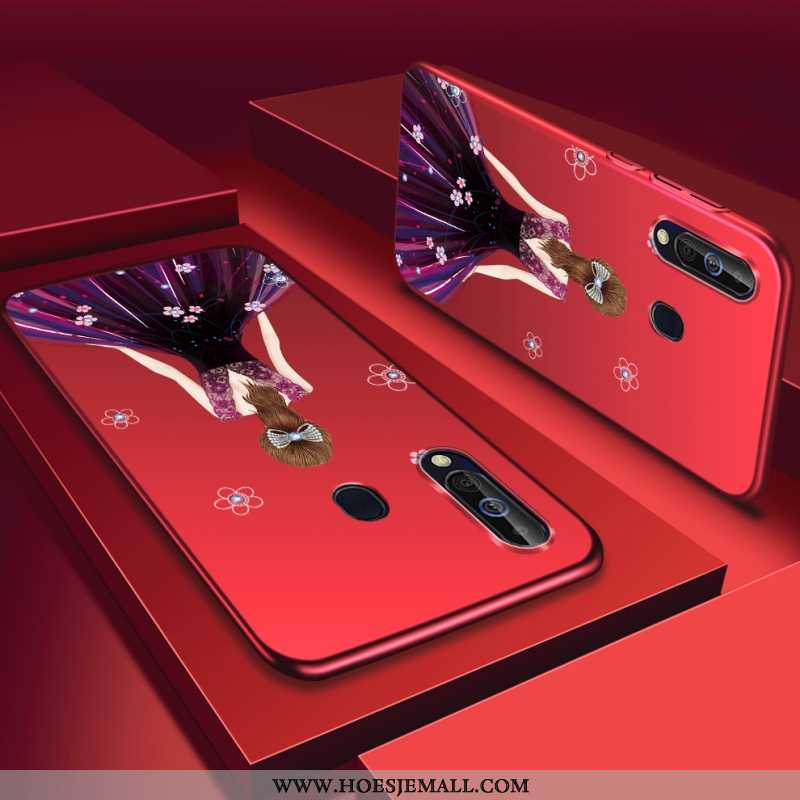 Hoes Samsung Galaxy A60 Bescherming Mode Rood Mobiele Telefoon Hoesje Plastic