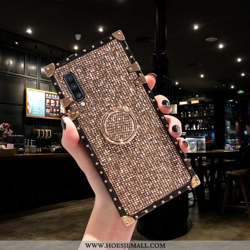 Hoesje Samsung Galaxy A70 Vintage Trend Bescherming Mobiele Telefoon Strass Anti-fall Net Red Gouden