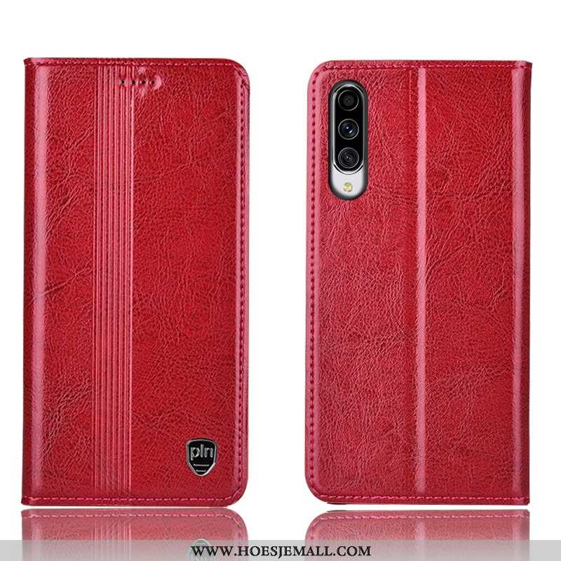 Hoes Samsung Galaxy A70 Bescherming Leren Hoesje Mobiele Telefoon Bruin Anti-fall Folio Bruine