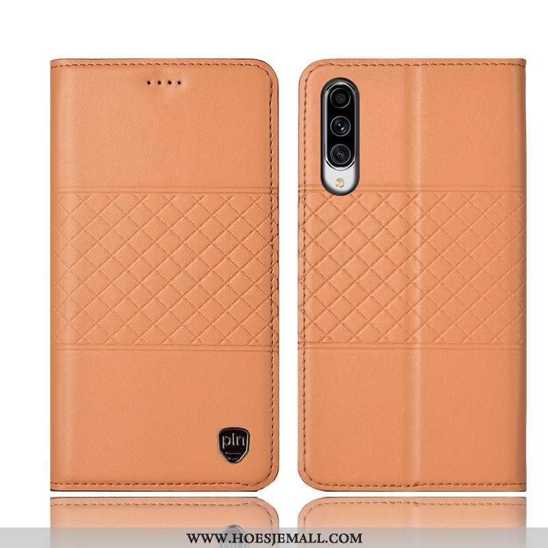 Hoes Samsung Galaxy A70 Bescherming Leren Hoesje Rood Mesh Folio All Inclusive