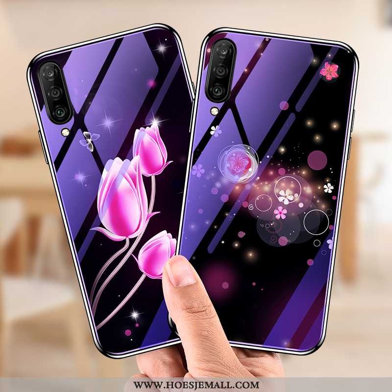Hoesje Samsung Galaxy A70 Scheppend Glas Purper Blauw All Inclusive Patroon Hoes
