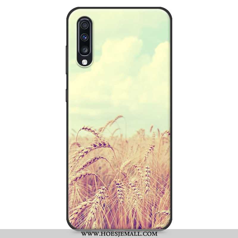 Hoes Samsung Galaxy A70 Spotprent Mooie Ster Anti-fall Scheppend Schrobben Siliconenhoesje Geel