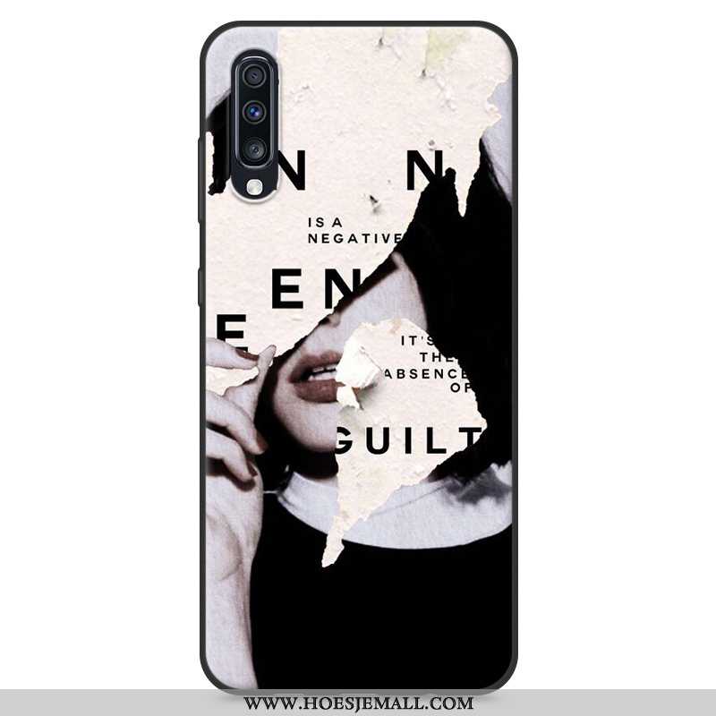 Hoes Samsung Galaxy A70 Spotprent Mooie Ster Anti-fall Scheppend Schrobben Siliconenhoesje Geel