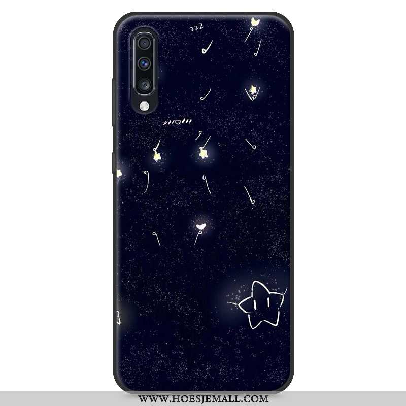 Hoes Samsung Galaxy A70 Spotprent Mooie Ster Anti-fall Scheppend Schrobben Siliconenhoesje Geel