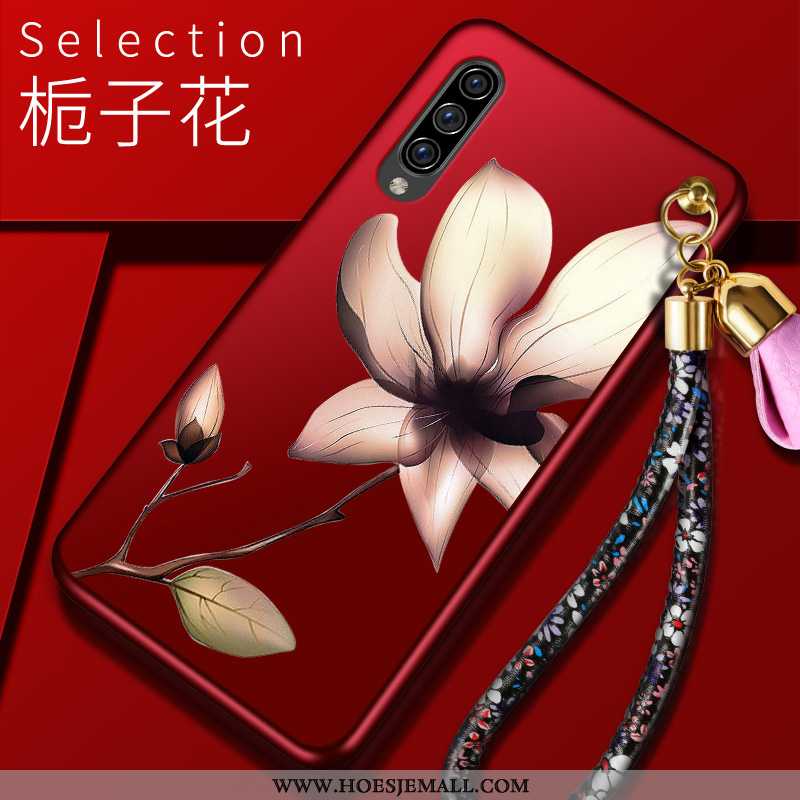 Hoesje Samsung Galaxy A70 Siliconen Schrobben Hoes Ster Dun Trend Rood