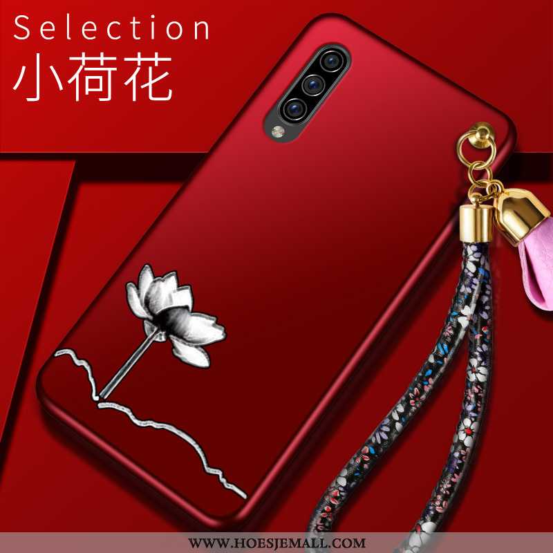 Hoesje Samsung Galaxy A70 Siliconen Schrobben Hoes Ster Dun Trend Rood