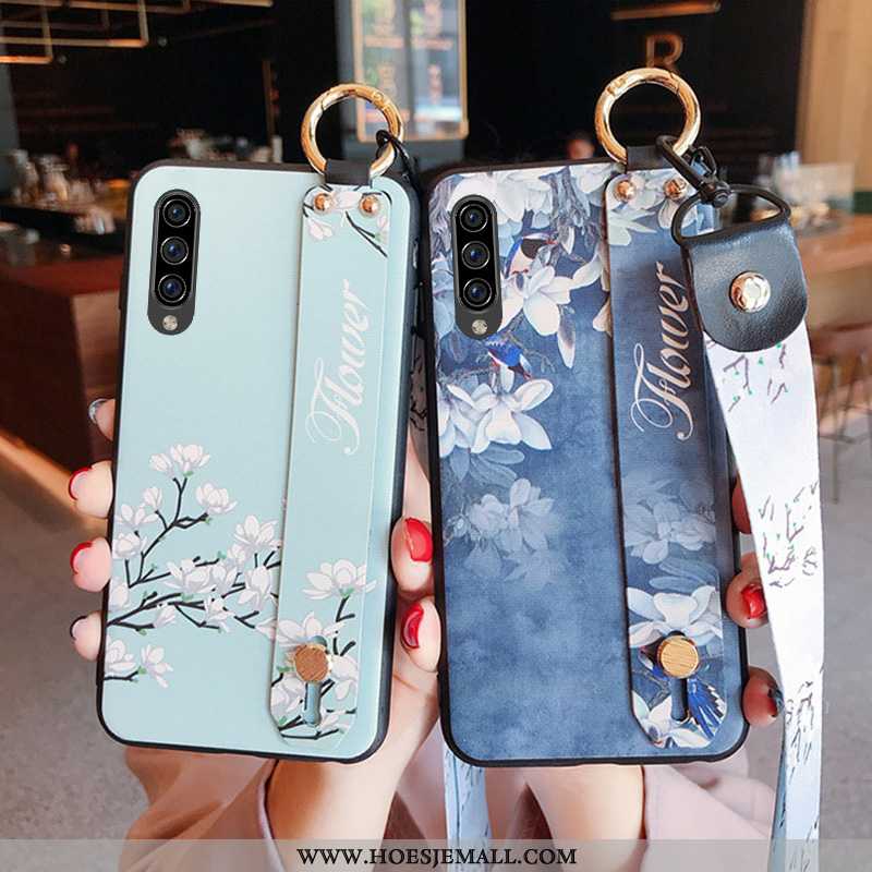 Hoesje Samsung Galaxy A70 Hanger Trend Blauw Anti-fall Siliconen Hoes Blauwe
