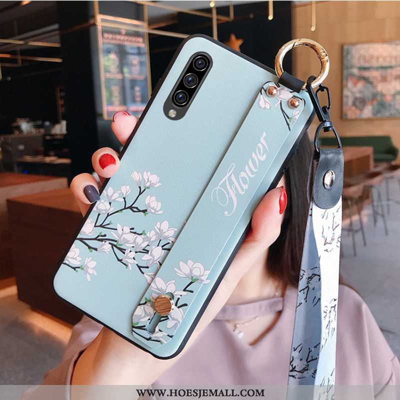 Hoesje Samsung Galaxy A70 Hanger Trend Blauw Anti-fall Siliconen Hoes Blauwe