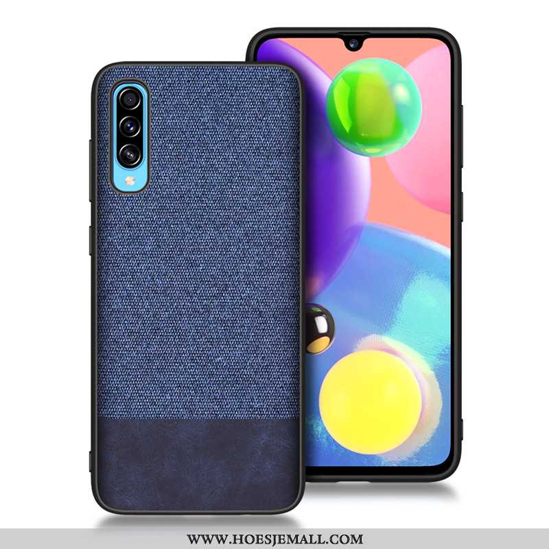 Hoes Samsung Galaxy A70 Bescherming Schrobben All Inclusive Blauw Siliconen Zacht Trend Blauwe