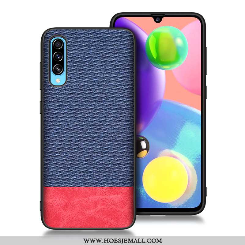 Hoes Samsung Galaxy A70 Bescherming Schrobben All Inclusive Blauw Siliconen Zacht Trend Blauwe