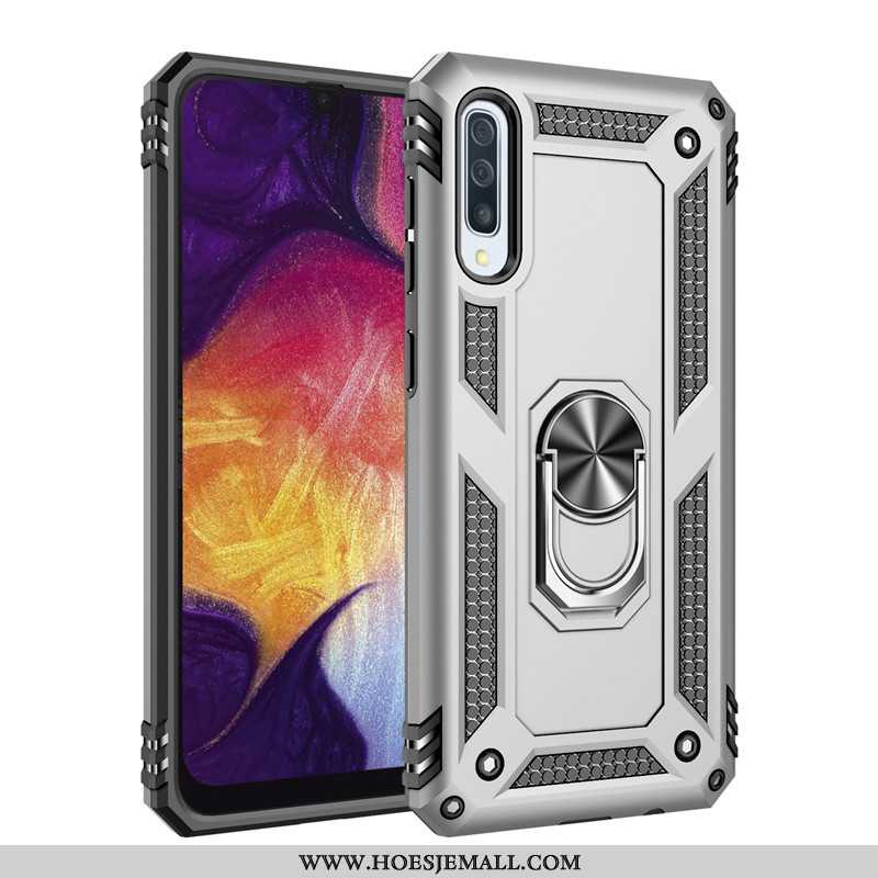 Hoes Samsung Galaxy A70 Bescherming Trend Grijs Klittenband Ondersteuning Hard Zacht