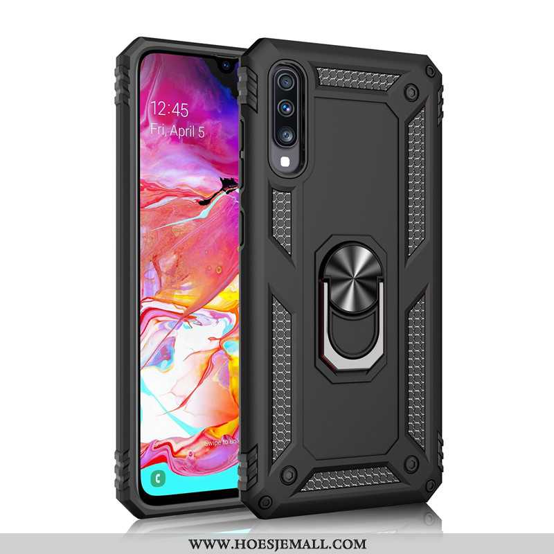 Hoes Samsung Galaxy A70 Bescherming Trend Grijs Klittenband Ondersteuning Hard Zacht