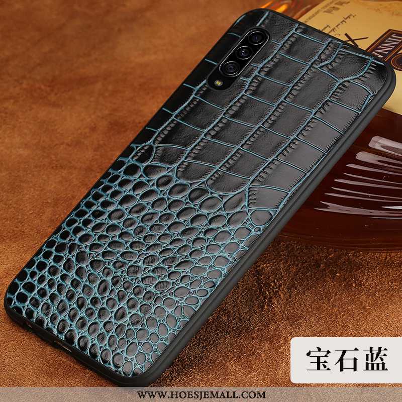 Hoes Samsung Galaxy A70 Bescherming Leren Hoesje Anti-fall Mobiele Telefoon Patroon Ster Bruin