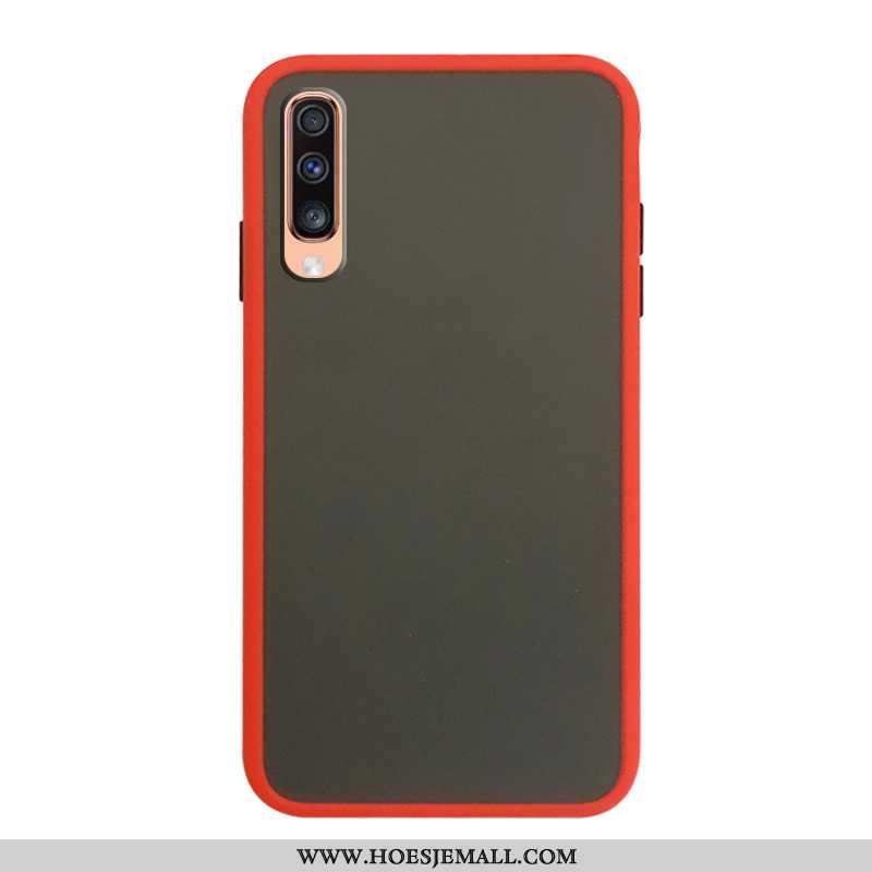 Hoes Samsung Galaxy A70 Bescherming Schrobben Hoesje Rood Bedrijf Ster