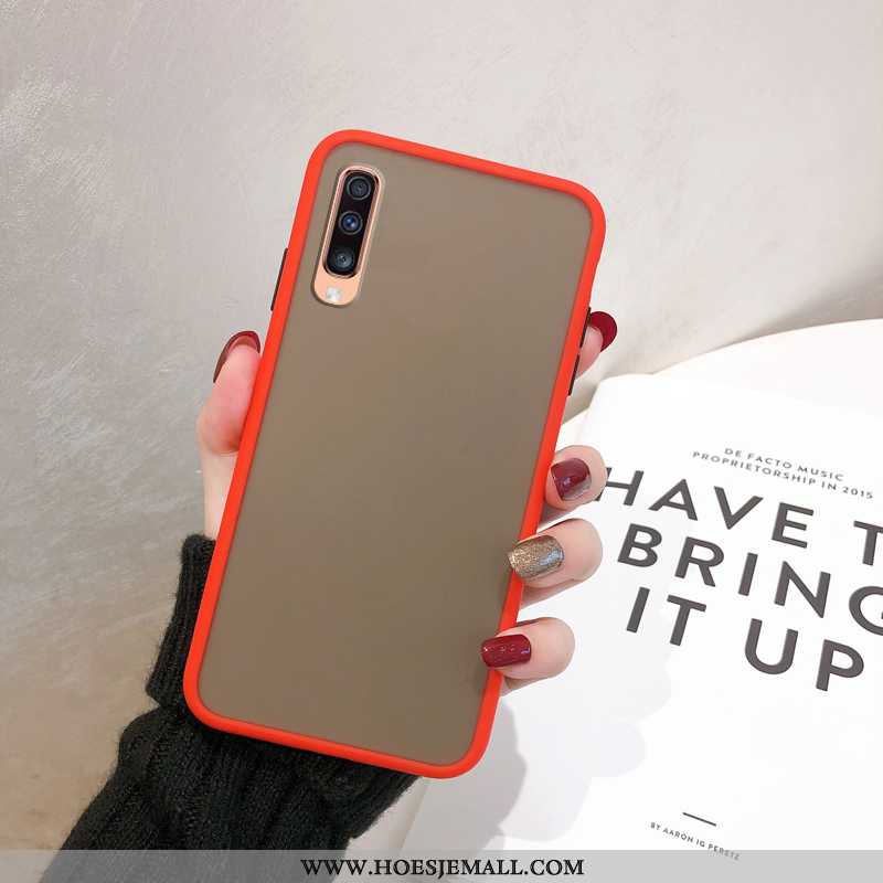 Hoes Samsung Galaxy A70 Bescherming Schrobben Hoesje Rood Bedrijf Ster